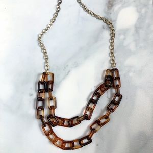 Charming Charlie Tortoiseshell Link Necklace